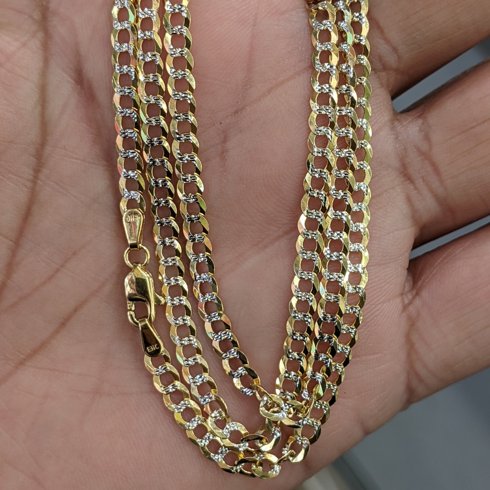 14k Real Gold Solid chain 3.5mm 24 inches